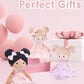 Soft Baby Doll Toys (16''), My First Baby Rag Doll for 1 Year-Old Girl Birthday Gift, Christmas Plush Toys Gift for Toddler Kids Infants-Sweetheart(Double Buns Tanned)