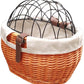 Bike Pet Basket, Wicker Bike Basket for Small Dogs Cats Pet Carrier Front Basket with Wire Mesh Cover and Lid, Wicker Basket for Dogs and Cats, Rattan Storage Basket, 11.81 * 9.84 inch (A)