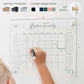 Personalized Clear Acrylic Calendar for Wall, Calendar Whiteboard for Wall, Dry Erase Wall Calendar, Wall Calendar Organizer System for Home (Cursive, Grey, 14"W x 11"H)