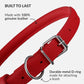 CollarDirect Rolled Leather Dog Collar, Soft Padded Round Puppy Collar, Handmade Genuine Leather Collar Dog Small Large Cat Collars 13 Colors (13-16 Inch, Red Smooth)