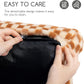 Hollypet Fluffy Plush Dog Cat Pet Couch Soft Calming Sofa Bed for Medium Small Cats and Dogs, Brown and Light Yellow