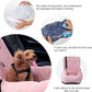 Dog Car Seat for Small Medium Dogs Up to 40lbs, Detachable Washable Soft Pet Booster Travel Bed for Front & Pink Seat with Safety Leash Belt