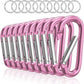 sprookber 3" Aluminum Carabiner D Ring, Caribeener Clips, Spring Snap Hook for Keychain Clip, Set of 10
