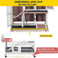 Aivituvin Rabbit Hutch Bunny Cage with Wheels Indoor Outdoor 47" Two Story Guinea Pig Cage with 2 Deep No Leak Tray