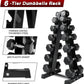 RitFit 5-650 LBS PVC Encased Hex Dumbbell Sets with Optional Rack for Home Gym, Hand weight with Chrome Handle for Strength Training, Workouts