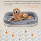 Feandrea Dog Bed, Large Orthopaedic Dog Sofa Bed, 42 x 30 x 7 Inches, Egg Crate Foam, Waterproof Liner, Raised Edges, Removable and Machine Washable Cover, Non-Slip, Light Gray UPGW283G01