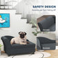 PawHut Luxury Fancy Dog Couch with Hidden Storage, Small Dog Sofa Bed with 2" Soft Foam, Modern Pet Furniture for Puppies & Little Breeds, Dark Gray