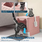 Cat Litter Box with Litter Mat and Scoop, Large Foldable Litter Box with Lid, Front Entry Top Exit Kitty Box, Odor Control, Easy to Clean (Pink)