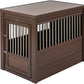 New Age Pet ECOFLEX Dog Crate End Table - Durable Wood-Plastic Composite with Stainless Steel Latch, Easy Assembly, Ideal for Dogs Up to 80lbs, Russet Brown, Large Size