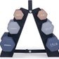 Dumbbell Set with Rack - Neoprene Coated Weights with Stand - Hex Color Coded Dumbell Pairs 1-20 LBs