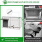 Dog House Outdoor Weatherproof & Wooden Dog Kennel with Chew-Proof Iron Frame，Removable Floor, Adjustable Vent Window, Easy Assembly for Large and Extra-Large Dogs 55.1" D x 33.1" W x 34.8" H