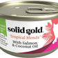 Solid Gold Wet Cat Food Pate in Coconut Oil - Healthy Canned Cat Food Pate w/Real Salmon, Omega Fatty Acids, Vitamins & Minerals - Grain Free & Gluten Free Canned Meals for Cats & Kittens - 24ct/3oz