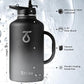 Trebo Half Gallon Water Bottle Insulated with Handle, 64 oz Double Wall Stainless Steel Metal Large Jug, Travel Flask with Straw Spout Lid, Mug Tumbler with Carry Pouch, Keep Cold Hot, Dark Gray