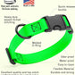 Dogline Biothane Waterproof Dog Collar with Quick Release Buckle Strong Coated Nylon Webbing with Odor- Proof for Easy Care Easy to Clean Fits Small Medium Large Dogs, Lime Green 3/4" W 12-19" L
