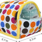 Wontee Hamster Bed Hideout Sugar Glider Hammock Small Animal Warm Bed House for Hamsters Hedgehogs Sugar Glider Gerbils Mice (Large, Colorful Dots)