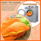 Bunny Bed,Thick&Soft Rabbit Bed with Removable Cushion,Machine Washable with Rattan Mat & Heart Decor,Cozy Warm Small Animal Sleeping Beds (Carrot Shape-M)