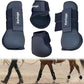 Horse Boots Set of 4 Open Front & Fetlock Tendon Boot for Horses Professional Sport Protection Impact-Absorbing Equine Leg Support Wraps for Jumping, Riding, Training (Black, Full)