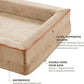 Friends Forever Orthopedic Dog Bed for Large Dogs, Waterproof Memory Foam Dog Sofa Bed L with Removable Washable Cover, Ally Khaki, 35x25x6.5