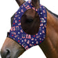 Harrison Howard Super Comfort Stretchy Fly Mask Large Eye Space with UV Protection Soft on Skin with Breathability Classic Letters Full Size