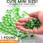 1 LB Green Glass Marbles, Mini Flat Glass Beads~150 PCS for Vase Fillers, Floral Bottom Mancala Gems Pebbles Fish Tank Rocks for Table Aquarium,Home Decor Art Craft Supplies(0.5"~0.7")