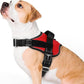 rabbitgoo Dog Harness for Large, Easy On Pet Vest with One Buckle, No Pull Adjustable Service Harness with D-Ring & Handle, Reflective for Safety Walking, Training, Red, L