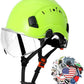 AOLAMEGS ABS Safety Hard Hat - ANSI Z89.1 Approved Safety Helmet with Visor Adjustable Vented Hardhat for Men Women Adults Safety Hardhats for Industrial Construction Work (Bright Yellow Clear Visor)
