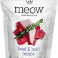 Meow Beef & Hoki Freeze Dried Raw Cat Food, Mixer, or Topper, or Treat - High Protein, Natural, Limited Ingredient Recipe 9.9 oz