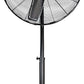 Comfort Zone Industrial Pedestal Fan, 30 inch, 3 Speed, High Velocity, Adjustable Height 56” to 76”, Metal, Meets OSHA Standards, Airflow 36 ft/sec, Ideal for Garage, Workshop or Warehouse, CZHVP30