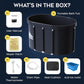 XL Ice Bath Tub For Athletes - 129 Gallon Oval Shaped Durable Frame - Recovery Cold Plunge & Cold Water Therapy - Portable Build - Easy Installation - Includes Two Collapsible Ice Molds & Thermometer