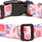 Mercano Adjustable Dog Collar - Special Design Patterns, Soft Nylon Comfortable Durable Pet Collar for Small Medium Large Dogs (S, Rose)
