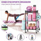 Yoga Mat Storage Rack, Home Gym Storage Rack, VOPEAK Workout Storage for Yoga Mat, Foam Roller, Equipment Gym Storage for Home Exercise and Fitness Gear (Metal)