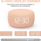 Buffbee Sound Machine & Alarm Clock 2-in-1, 0-100% Clock Face Brightness, Bottom Colored Light, Sleep Timer, Precise 30-Level Volume White Noise Machine, Digital Alarm Clocks for Bedrooms - Peach