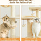 Made4Pets Tall Cat Tree, 80" Cat Tree Tower for Indoor Cats Large Adult, Modern Cat Tower with Scratching Post, Cozy Hammock, 3 Perches and 2 Condos, Sturdy and Fluffy, Beige