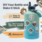 One Gallon Water Bottle Insulated, Triple Wall Vacuum Cold for 48 Hrs & Leak-proof & Non-BPA, 128oz Large Sports Stainless Steel Water Jug with Paracord Handle Straw Spout Lids & DIY Stickers