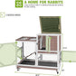 GUTINNEEN Rabbit Hutch Indoor Rabbit Cage with Wheels Outdoor Bunny House 2 Story Guinea Pig Cage with Leakproof Tarp Roof
