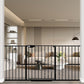 WAOWAO Triple Lock 49.21-66.54" Baby Gate Extra Wide Pressure Mounted Walk Through Swing Auto Close Safety Black Metal Dog Pet Puppy for Stairs,Doorways,Kitchen