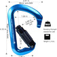 SEPEAK UIAA 30kN Climbing Carabiner Clips, Professional Heavy Duty Twist Locking Carabiners for Climbing,Mountaineering, Rappelling, Camping, Hiking, Swings, Large D Ring Hooks