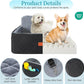 Dog Car Seat for Medium/Large Dogs, Pet Booster Seat for Under 55 lbs or 2 Small Dogs, Detachable & Washable Dog Car Bed for Backseat with 2 Safety Leashes (Black/Grey)