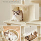 Feandrea Cat Tree, 66.1-Inch Large Cat Tower with 13 Scratching Posts, 2 Perches, 2 Caves, Basket, Hammock, Pompoms, Multi-Level Plush Cat Condo for Indoor Cats, Beige UPCT165M01