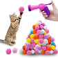 Andiker Plush Pom Pom Balls Set - Interactive Cat Toy (30pcs - Pink: 100balls, Launcher Set)