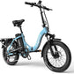 Foldable Electric Bike for Adults, Peak 1000W Brushless Motor 30MPH 70Miles City Commuter Ebike, 48V 20AH Lithium Battery, 20" Fat Tire 7-Speed E-Bicycle with Front Suspension Colourful LCD Display