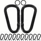 Heavy Duty Aluminum D Carabiner Clips & Key Rings, Black & Sliver Corrosion Resistant Keychain for Keys, Outdoor Sports, Hiking, Camping, Fishing & Hanging Gear