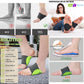 Gradient Fitness Therapy Stretching Belt, 12 Circle Multi Ring Stretching Belt (1.5 inches wide x 86.6 inches long), Therapy Equipment, Yoga Stretcher Strap,Leg Stretcher. Equipped with arch foot pads and pointed massage balls(BLACK)
