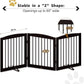 Freestanding Pet Gate for Dogs, Foldable Wooden Dog Gate for House, Indoor Dog Gate for Doorways, Stairs, Gates for Dogs Indoor, Support Feet Included, 24" Height 3 Panels, Brown