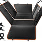 6-in-1 Leather Dog BackSeat Extender, Hard Bottom 40/60 Split Waterproof Car Back/Front Seat Cover, Rear Hammock Carseat Protector, Large Size Pet Mat for SUV/Truck/Cargo, Vehicle Bed Travel Accessory