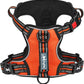 PoyPet No Pull Dog Harness, No Choke Front Clip Reflective Dog Vest with Soft Padded Vertical Handle, 3 Leash Attachments for Small Medium Large Dogs (Orange,XL)