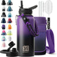 Insulated Water Bottle | Thickened Stainless Steel Vacuum Metal | Portable Sports Water Jug for Gym and Hiking with Straw, Carrier Bag, Handle Strap | BPA-Free 32 oz