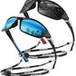 Polarized Sports Sunglasses for Men Women,Fishing Driving Rectangular Goggles UV400 Protection