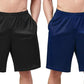 DEVOPS Men's 2-Pack Loose-Fit 10" Workout Gym Shorts with Pockets