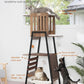 FourFurPets Modern Cat Tree, 58-Inch Cat Tower for Large Cats, Maine Coon Cat Tree with Scratching Board, Large Perch, Hammock and Removable Pads, Greige